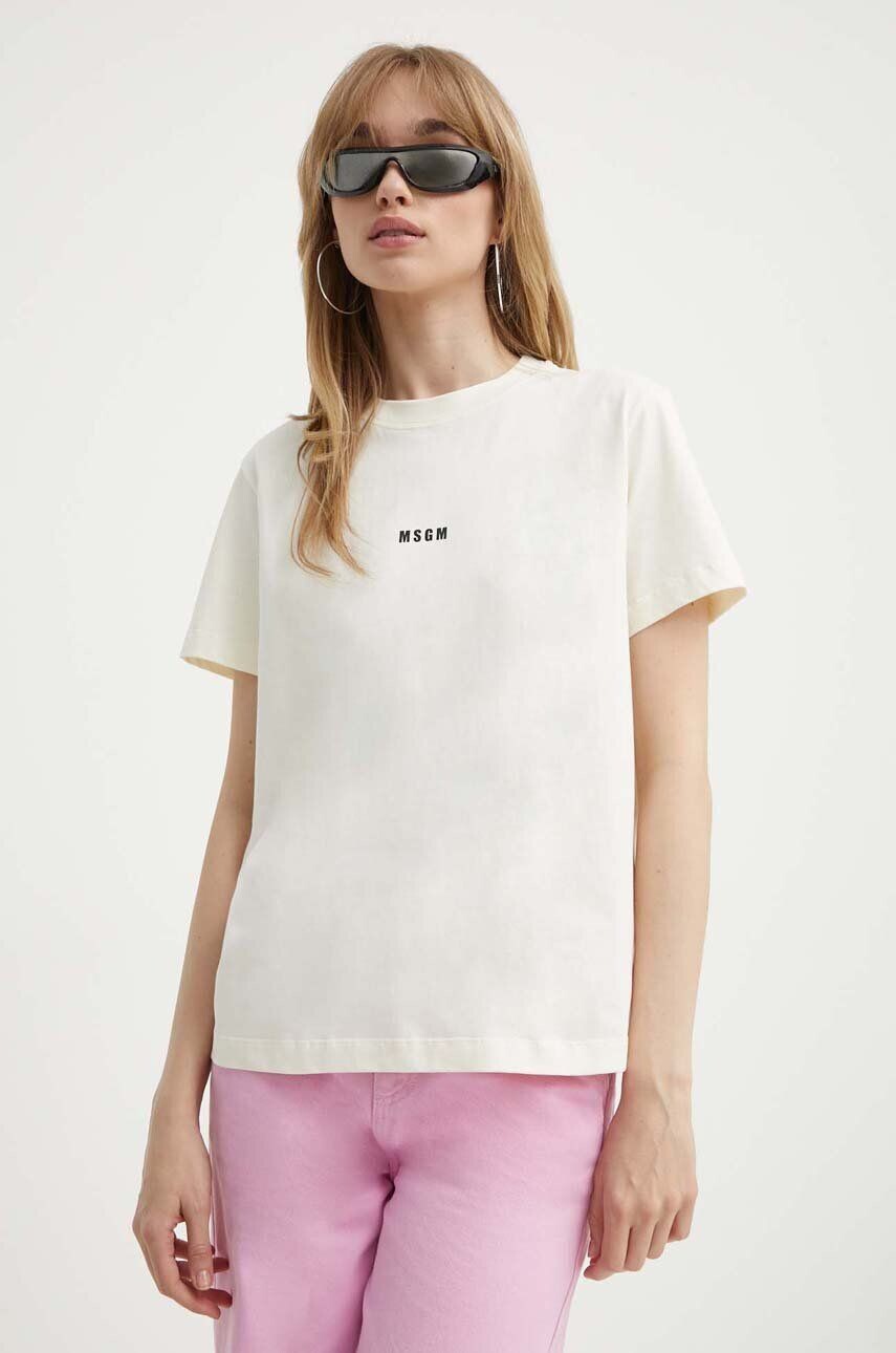 

Футболка MSGM из хлопка, бежевый