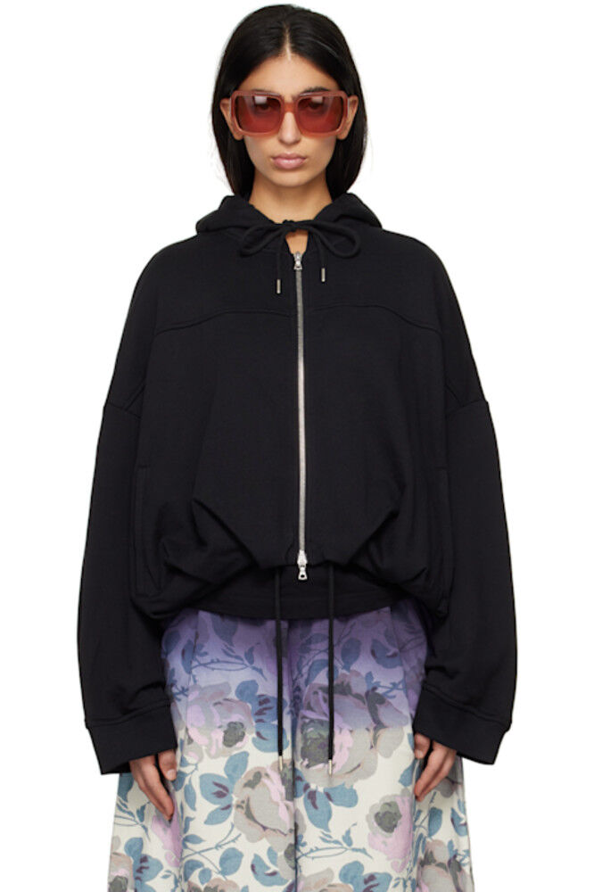

Черная толстовка с капюшоном Cocoon Dries Van Noten