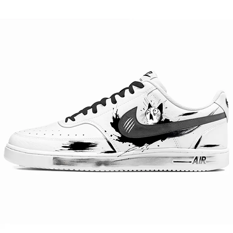 

Кеды Nike Court Vision 1 Skateboard Shoes Men Low-Top White, черный
