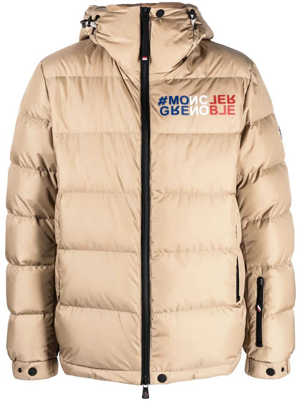 

Пуховик с логотипом Moncler Grenoble, коричневый