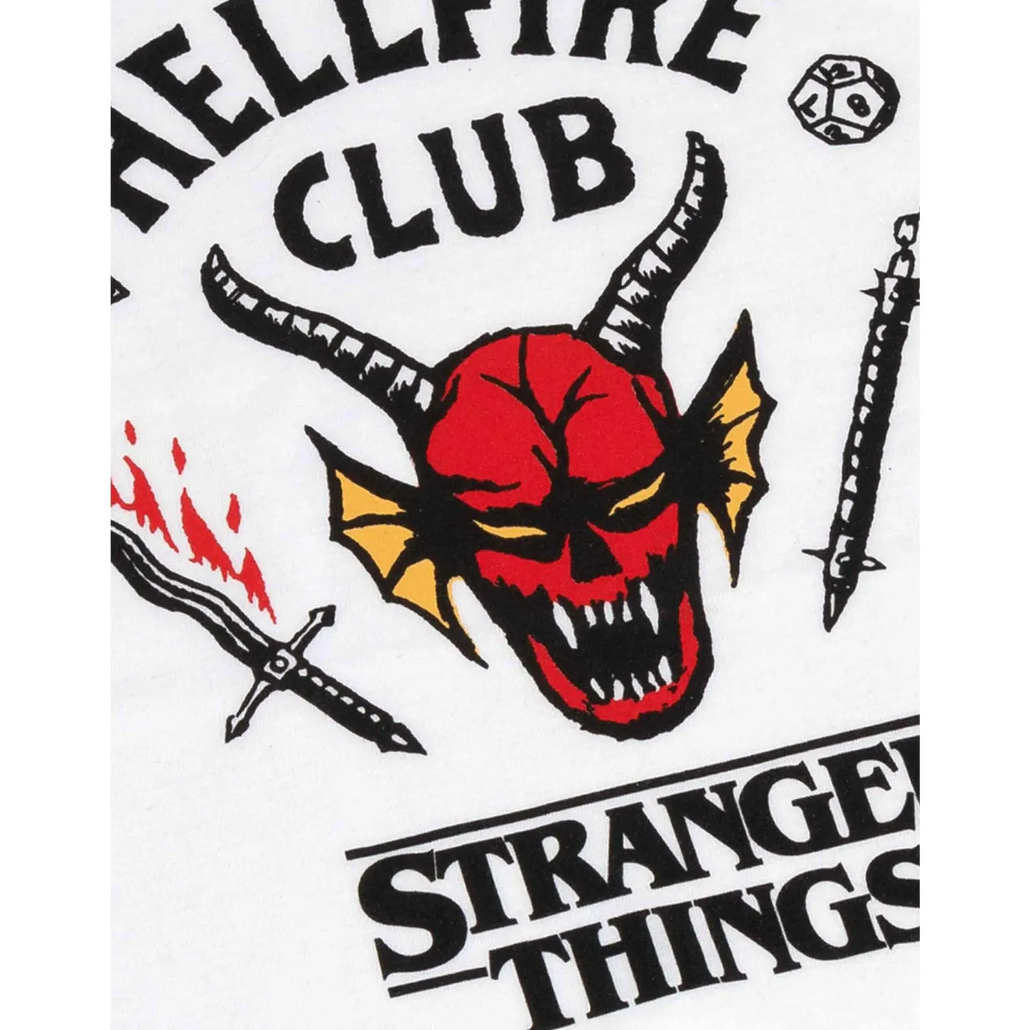 Футболка детская с Хеллфайр Клаб Stranger Things, белый — фото 3