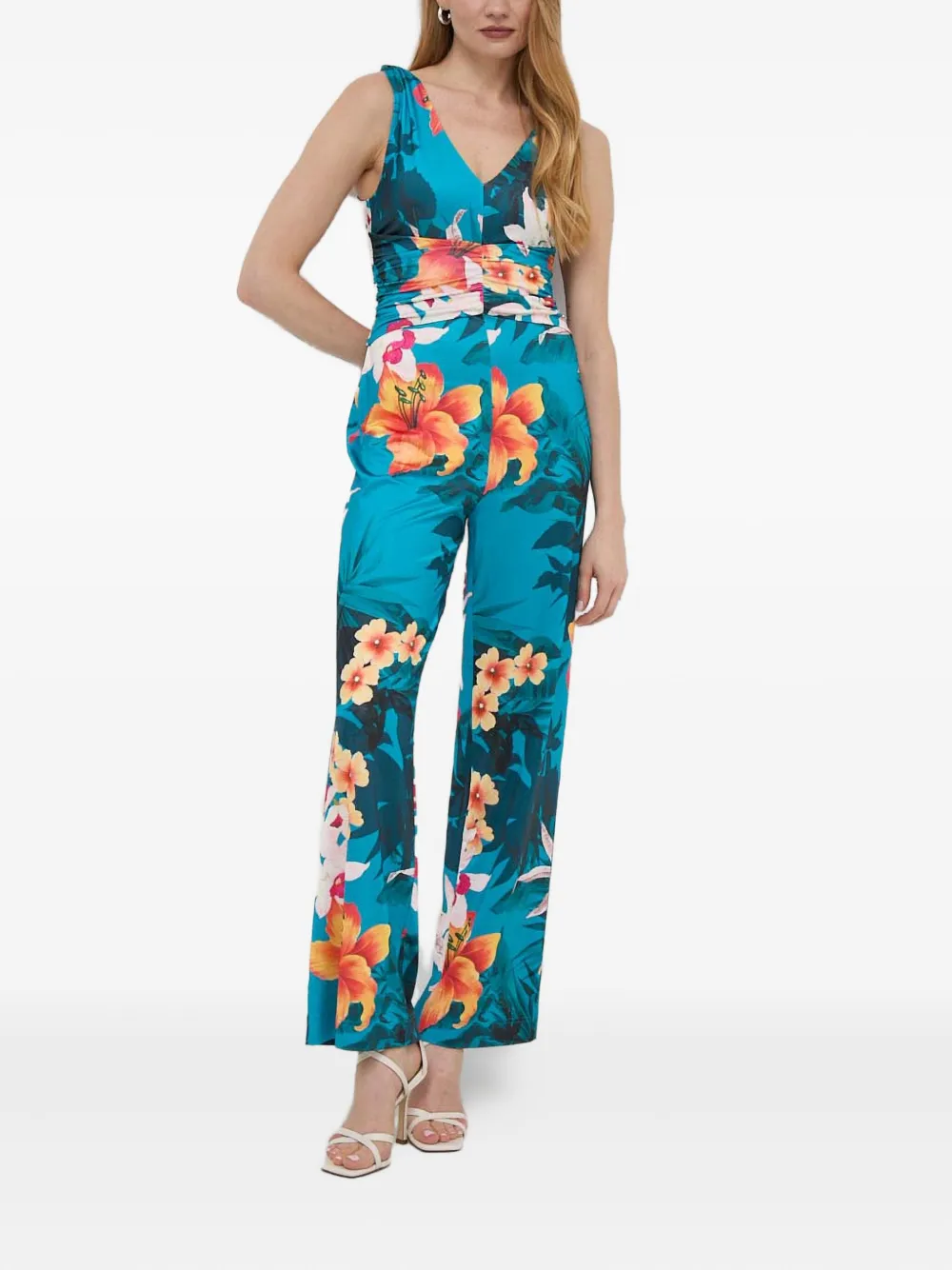 

Комбинезон с цветочным принтом и сборками Guess Usa, синий