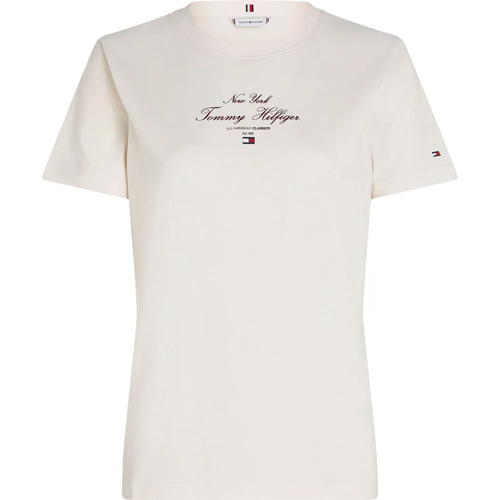 

Футболка с коротким рукавом Tommy Hilfiger Script, бежевый