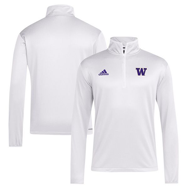 Мужская белая куртка washington huskies 2024 coaches sideline quarter-zip Adidas — фото 2