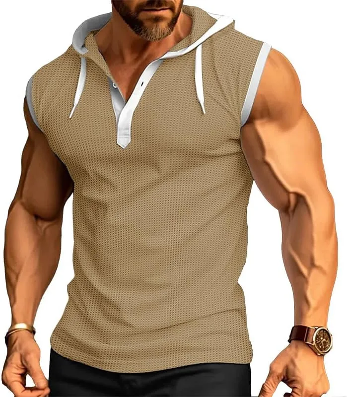 

Мужская спортивная футболка с капюшоном для фитнеса Hbufnha