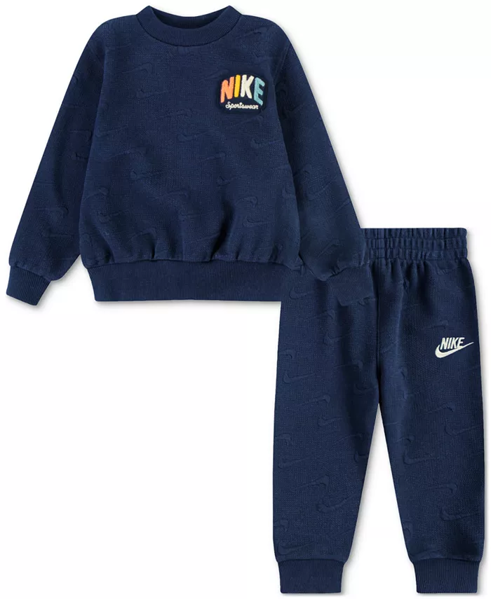 

Детский спортивный костюм Baby Futura: худи и брюки джоггер, 2 предмета Nike, синий