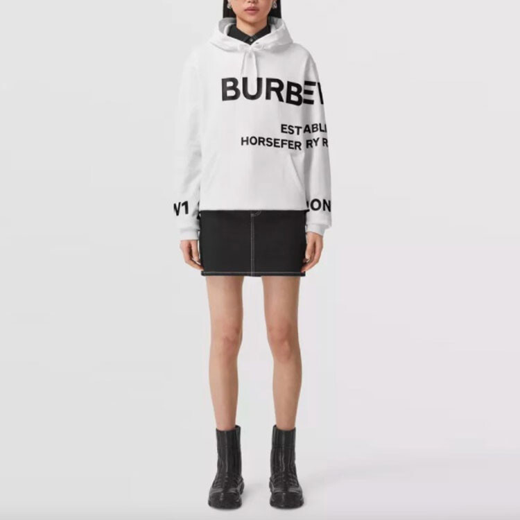 Толстовка Burberry, женская, белый, с карманом — фото 2