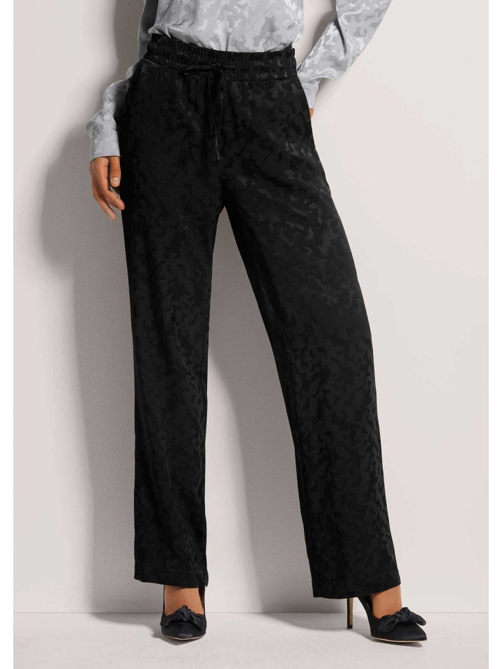 

MADELEINE Жаккардовые брюки-слипоны черного цвета