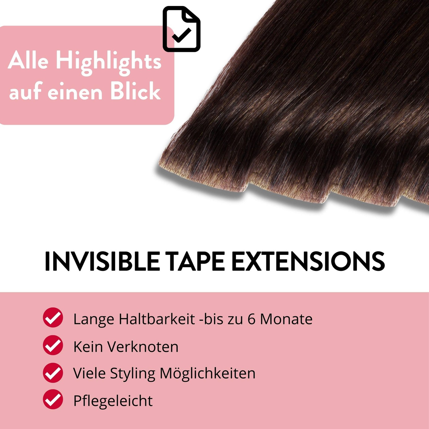 Накладные волосы invisible tape extensions premium echthaar #6/3 dunkelblond gold Hair2Heart, 50cm, количество 10 шт. — фото 3
