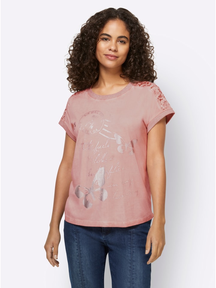 

Рубашка с короткими рукавами пудрово-розового цвета Heine