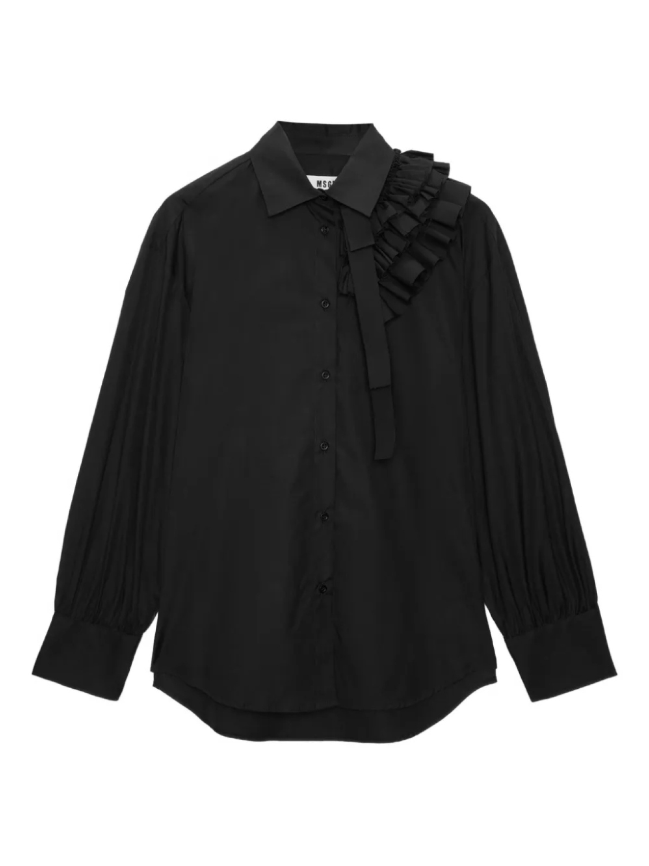 

Рубашка из хлопка с оборками MSGM, черный