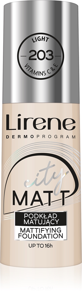 

Жидкая матовая тональная основа City matt с разглаживающим эффектом Lirene, atspalvis 203 light 30 мл