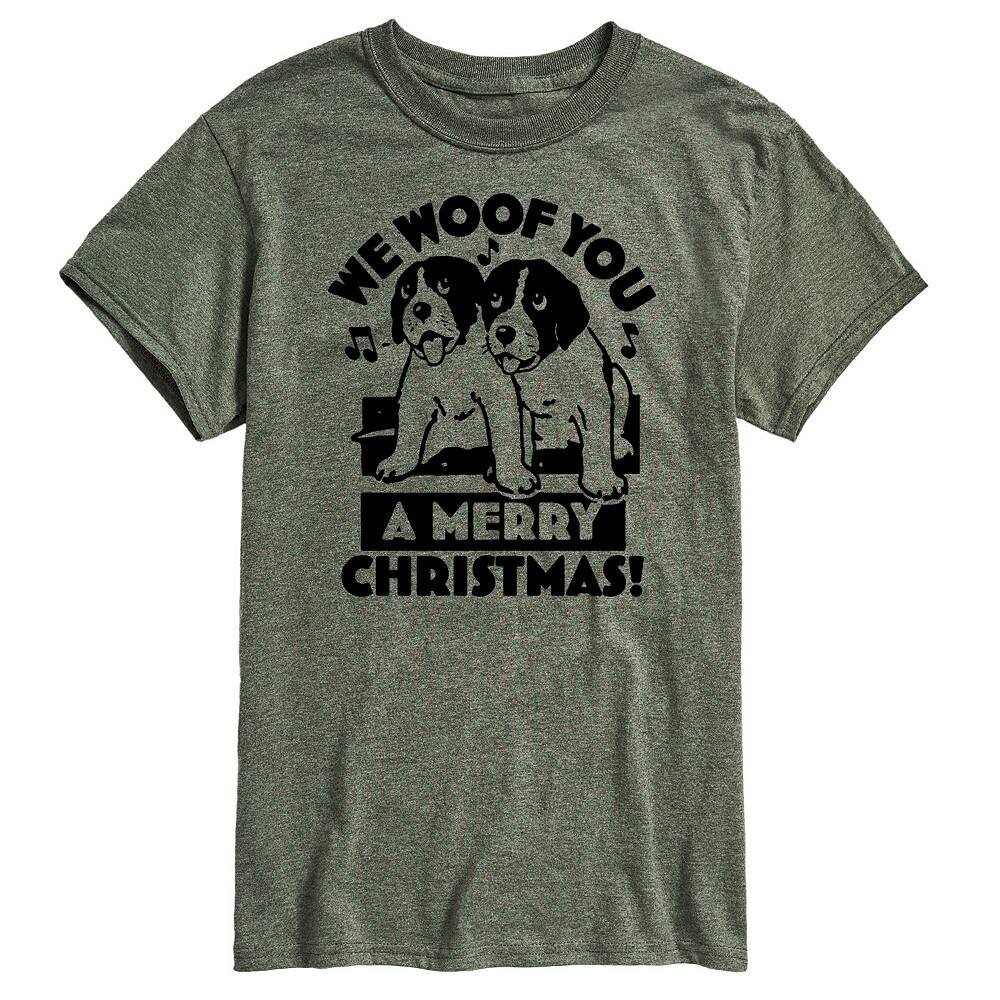 

Мужская футболка с рисунком We Woof You Merry Christmas Licensed Character, цвет Dark Green