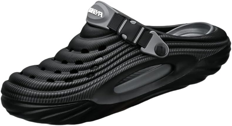 

Летние мужские стильные повседневные шлепанцы - комфортная толстая подошва, дышащие сандалии для дома и улицы Fusecottc, черный