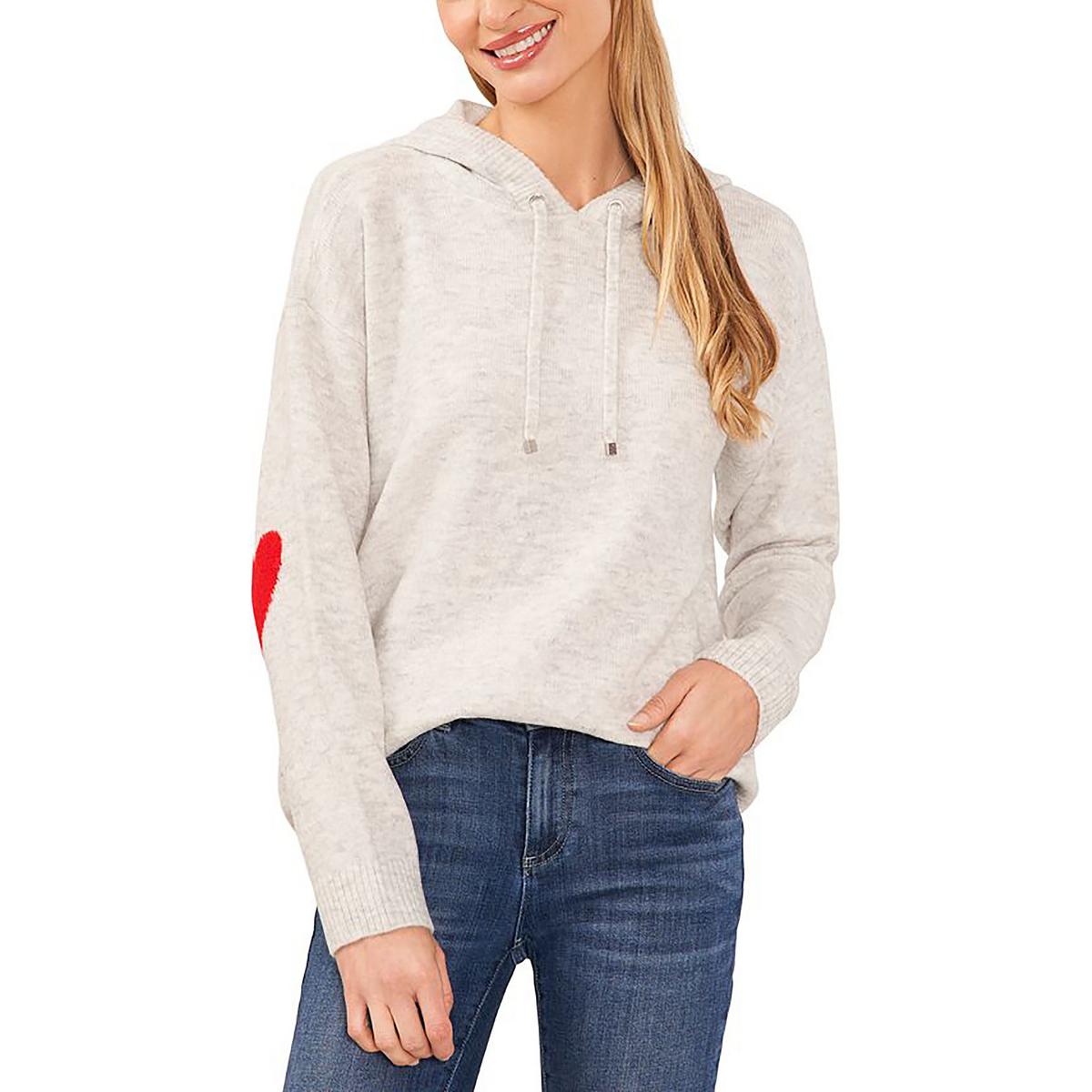 

Женская толстовка с капюшоном из меланжевого трикотажа CeCe, цвет silver heather