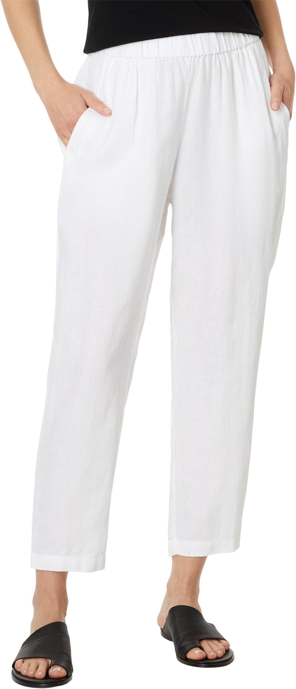 

Брюки Eileen Fisher Petite High Waisted Tapered Ankle Pants, белый