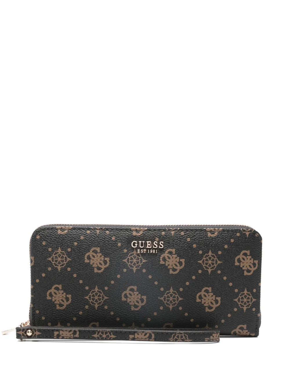 

Кошелек на молнии с монограммой Carrie Guess Usa, коричневый