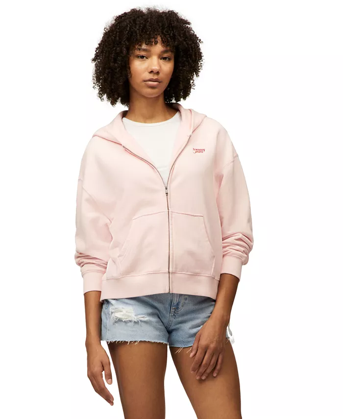 

Женская худи с молнией и логотипом Tommy Jeans, розовый