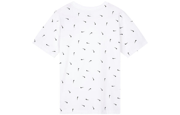 Футболка Men's Nike Logo Full Print Round Neck Pullover Short Sleeve White T-Shirt, белый — фото 2