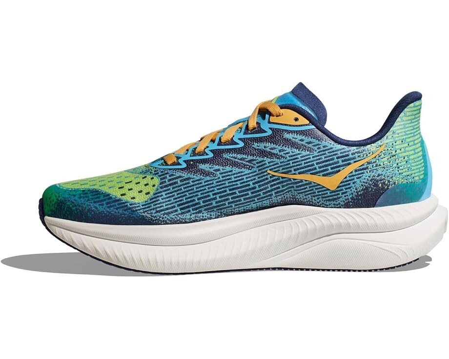 Кроссовки Hoka Kids Hoka Kids Mach 6 Sneaker(Big Kid), цвет Lettuce/Bellwether Blue — фото 4