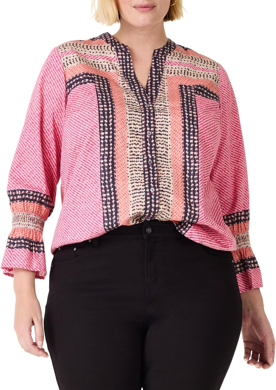 

Топ NIC+ZOE Plus Spotty Stripes Top, цвет Pink Multi