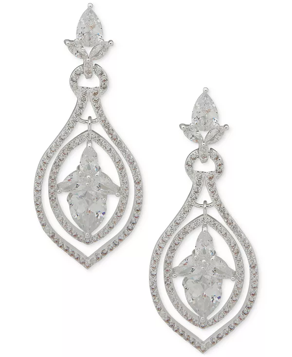 

Серьги-Подвески с серебристым кубическим цирконием Anne Klein, crystal