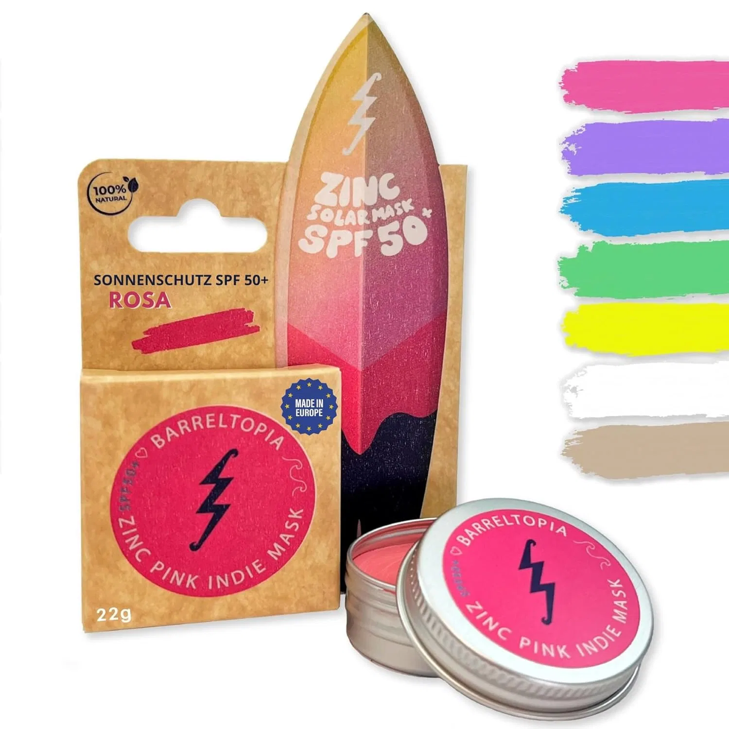 Солнцезащитный стик SPF 50 для лица и губ от Barreltopia Barreltopia, Pink
