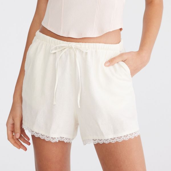 

Женские льняные боксеры с кружевной отделкой Juniors Aeropostale, бежевый