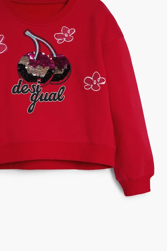 Детская хлопковая толстовка Desigual, красный — фото 3
