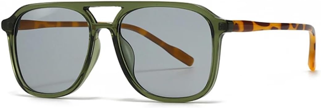 

Мужские солнцезащитные очки в стиле ретро с двойной перемычкой, модные женские солнцезащитные очки с зеленым леопардовым принтом и градиентным переходом цвета SZVVBKK, Green Light Gray