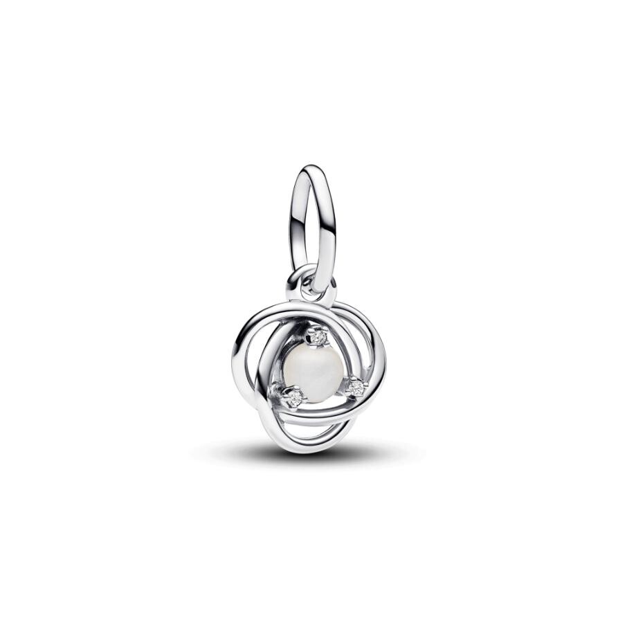 

Шарм June Freshwater Cultured Pearl Eternity Circle Dangle Pandora, стерлинговое серебро