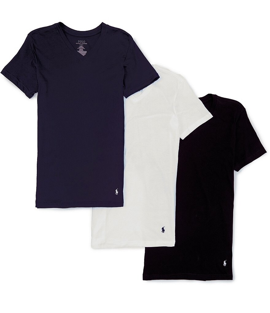 

Набор из 3 футболок приталенного кроя Polo Ralph Lauren с v-образным вырезом в ассортименте, мультиколор