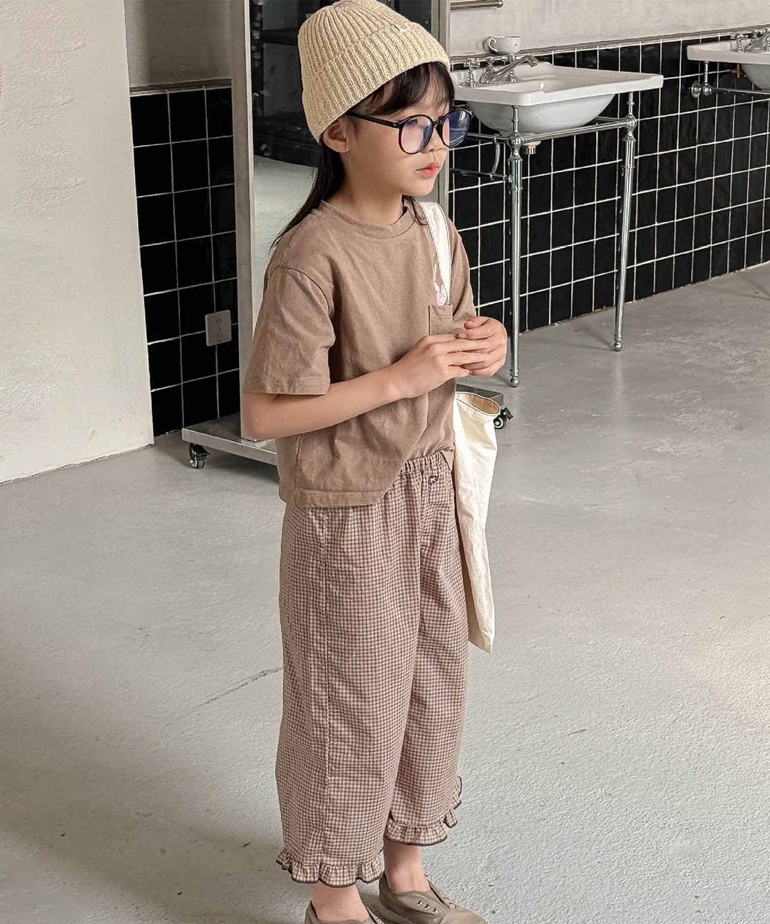 Шорты в клетку с оборками Aimoha Kids, beige — фото 2
