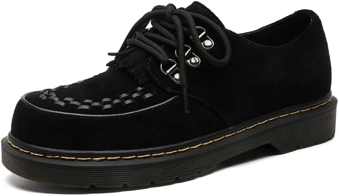 

Замшевые оксфорды с толстой подошвой, повседневные шнурованные туфли, доступны в черном, коричневом и хаки Conson-Ks