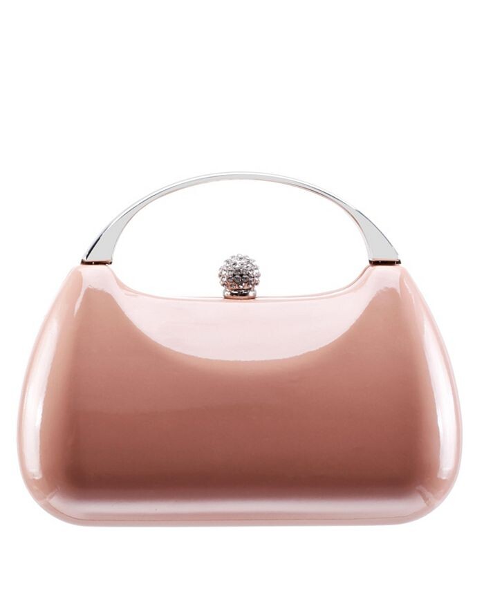 

Женская сумка Minaudiere металлик с металлической ручкой Nina, цвет Rose Nude