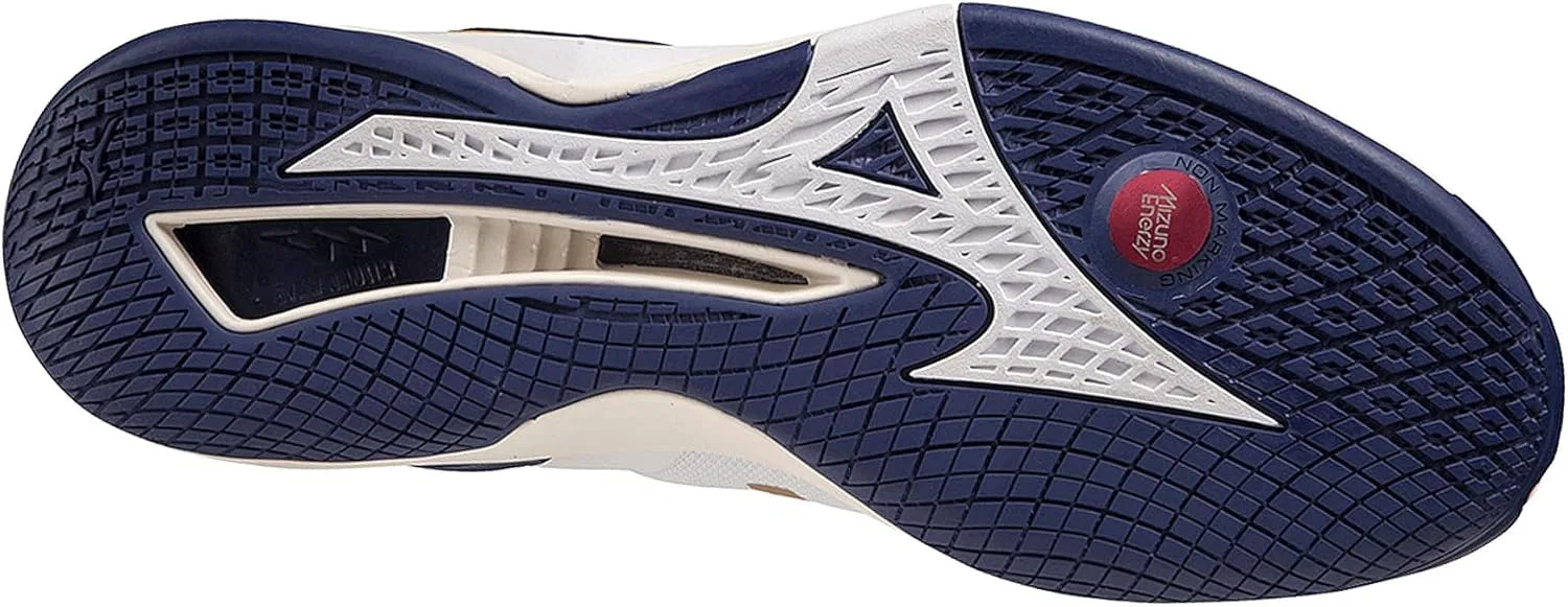 Кроссовки для легкой атлетики Mizuno Wave Stealth Neo унисекс, White, Dark Blue, Gold — фото 3