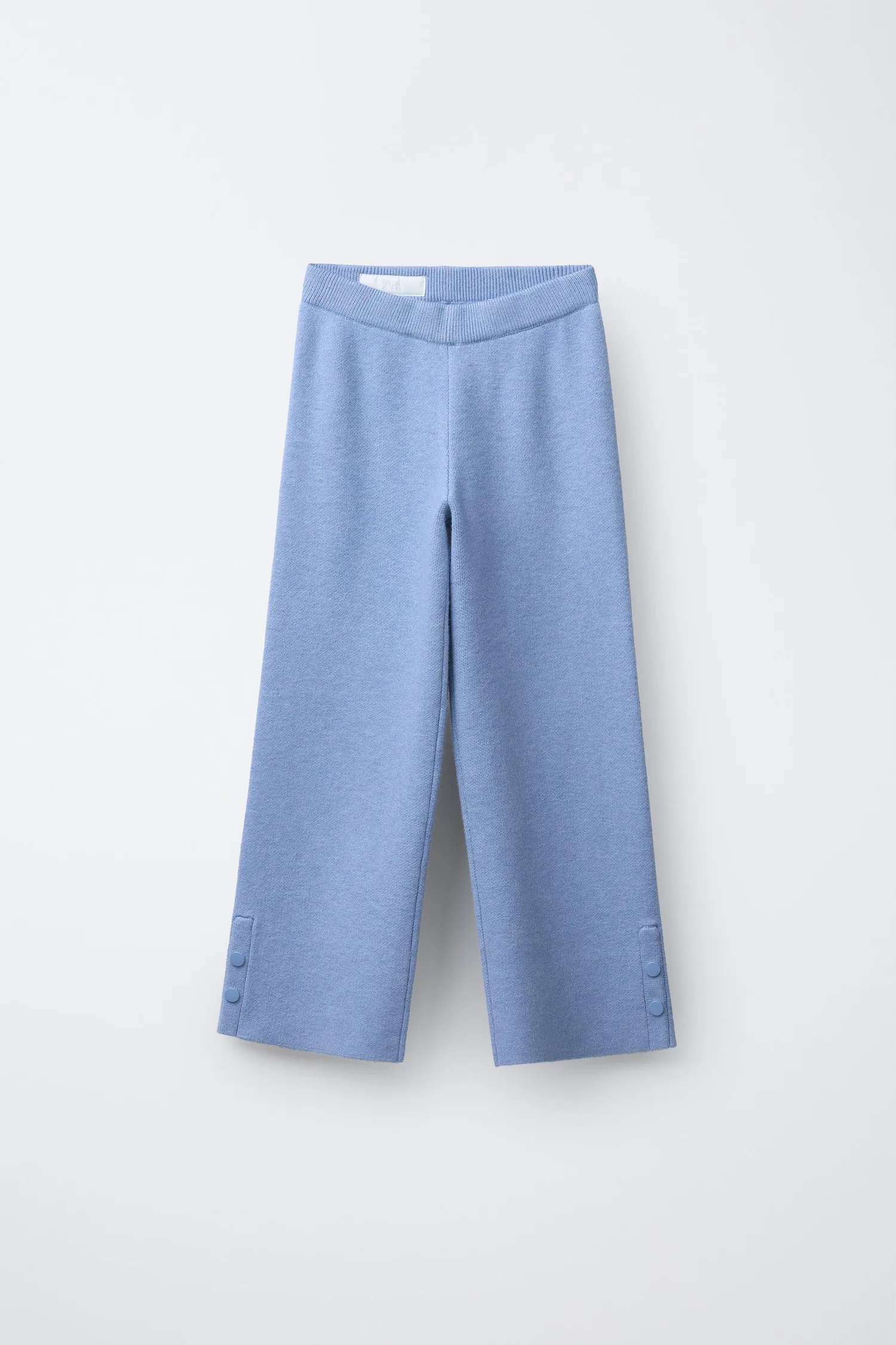 Вязаные брюки с широкими штанинами Zara, синий