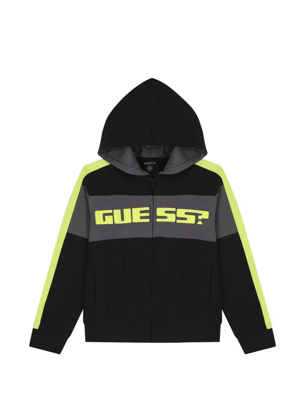 Толстовка в полоску с капюшоном Guess Kids, черный