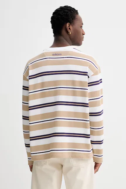 Лонгслив из эластичной ткани Adidas Originals, бежевый — фото 3