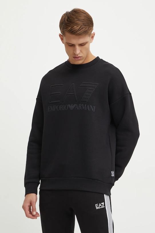 

Хлопковая толстовка Ea7 Emporio Armani, черный