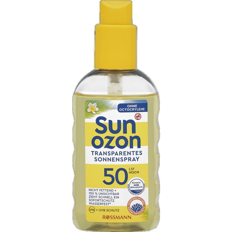 

Прозрачный солнцезащитный спрей SPF 50 sunozon, 200 ml
