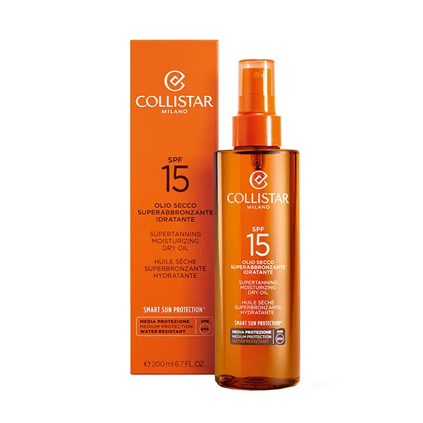 Водостойкое супер масло для загара Aceite Seco Superbronceador Hidratante Spf 15 Collistar, 200 ml — фото 2