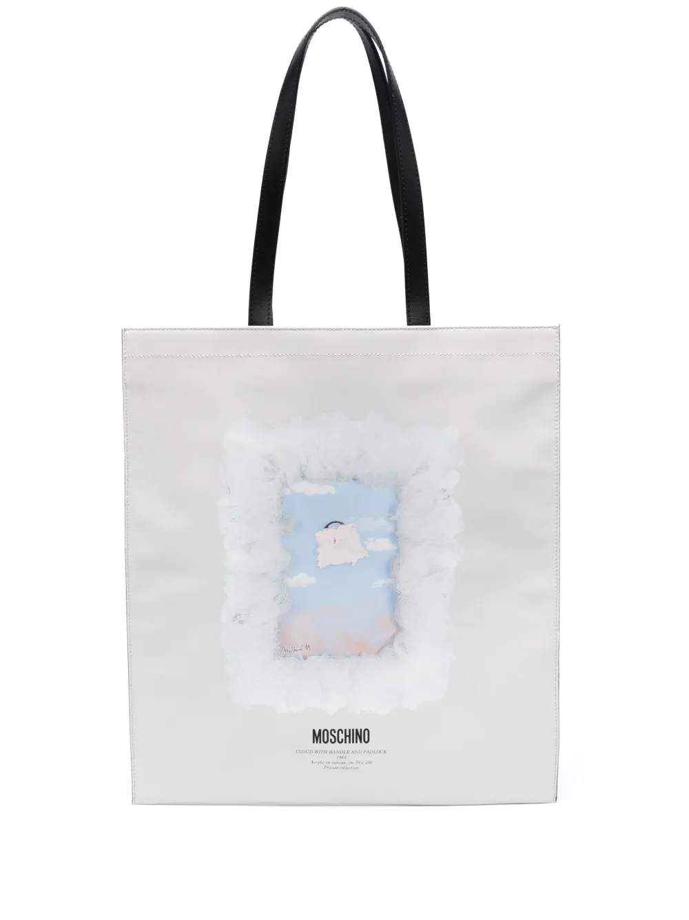 

Сумка на плечо с принтом Cloud with Handle and Padlock Moschino, белый
