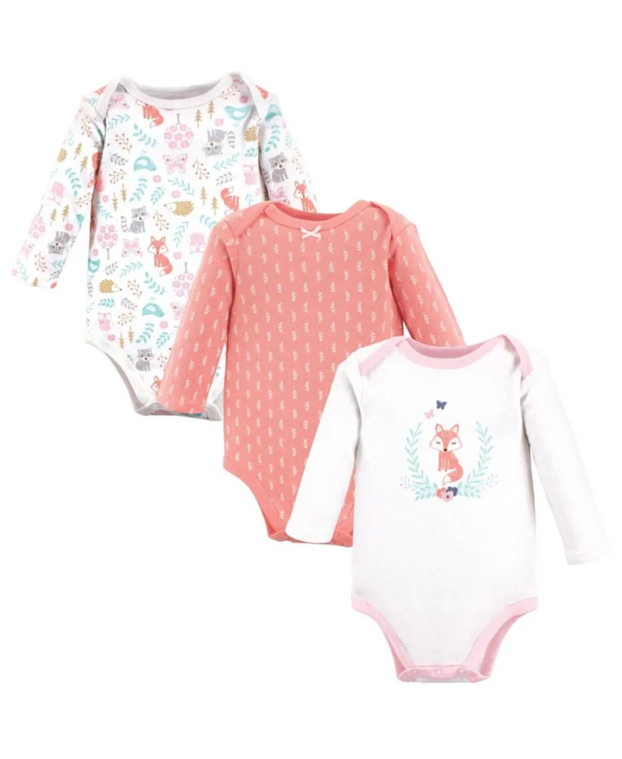 Комплект из 3 хлопковых боди с длинными рукавами Hudson Baby, Woodland Fox