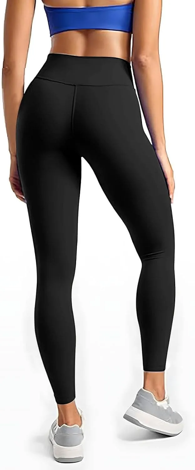 Button Down High Wasit Yoga Leggings for Women:Casual Fleece Lined Long Pants Side Slit Slimfit Winter Trousers — фото 2
