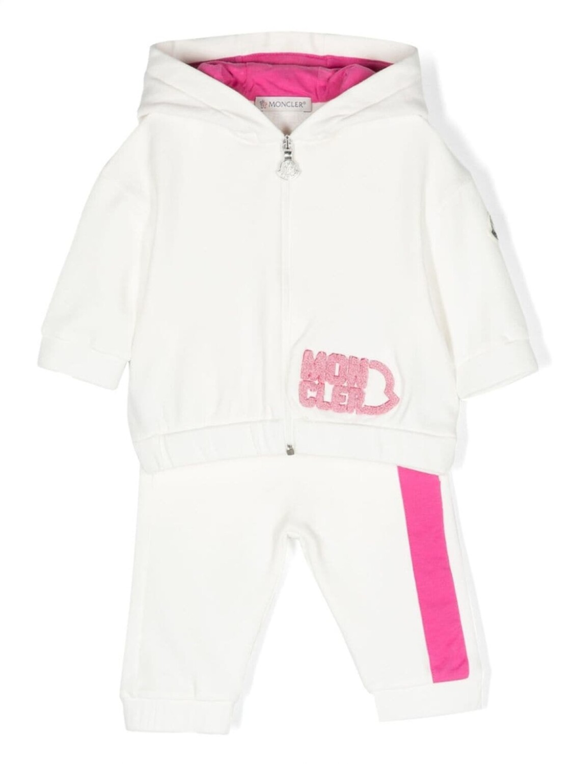 

Moncler Enfant спортивный костюм с вышитым логотипом, белый