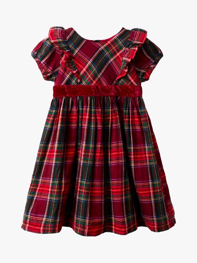 

Детское платье для праздника с чековыми рюшами JoJo Maman Bébé, Red