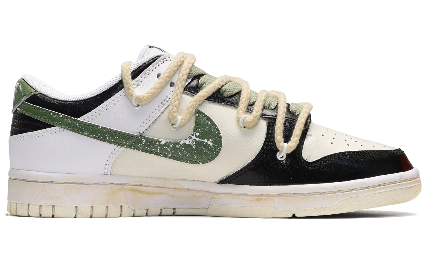 

Кроссовки Nike Dunk Skateboard Shoes Women's Low-Top Black White Yellow