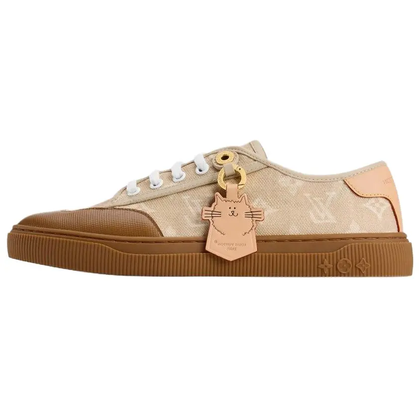 LOUIS VUITTON Grace Coddington Collaboration Kitten Catogram Collection Low top Skateboard Shoes Women's Brown