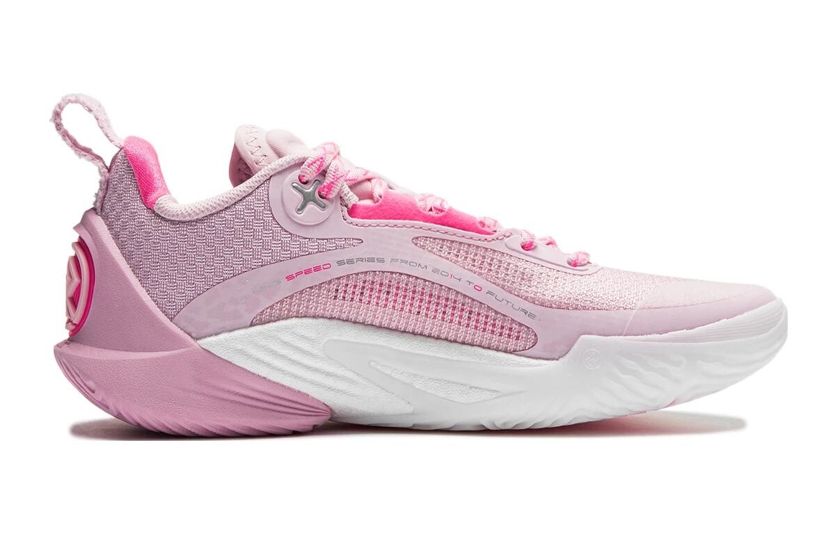Детские баскетбольные кроссовки GS Low-top розовые Lining Young, розовый — фото 2